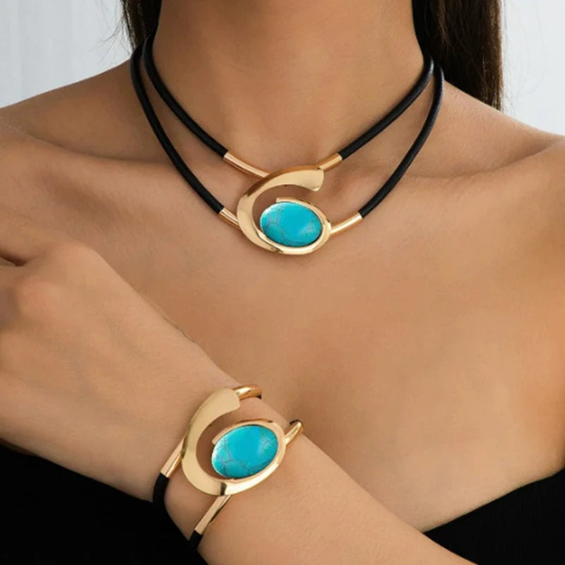 Vintage Boho Necklace & Bracelet Set